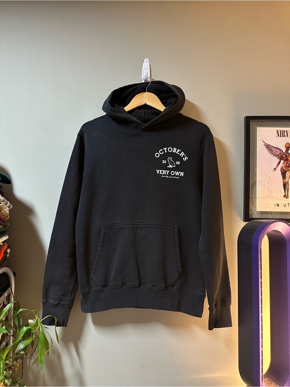 OVO Black Crewneck Sweatshirt with White Chest Logo